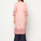 Aniyah Peach Color Rayon Digital Screen Print Straight Kurta - Swadesiicart