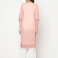 Aniyah Rayon Digital Screen Print Peach Color Straight Kurta - Swadesiicart
