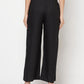 Aniyah Rayon Flared Slip-On Black Palazzo