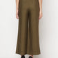 Aniyah Rayon Flared Slip-On Dark Green Palazzo