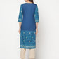 Aniyah Rayon Digital Screen Printed Blue Color Straight Kurta - Swadesiicart