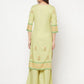 Aniyah Rayon Screen Print Pista Green Straight Kurta - Swadesiicart