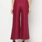 Aniyah Rayon Flared Slip-On Wine Color Palazzo