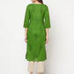 Aniyah Green Cotton Block print straight kurta - Swadesiicart