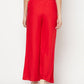 Aniyah Rayon Flared Slip-On Red Palazzo