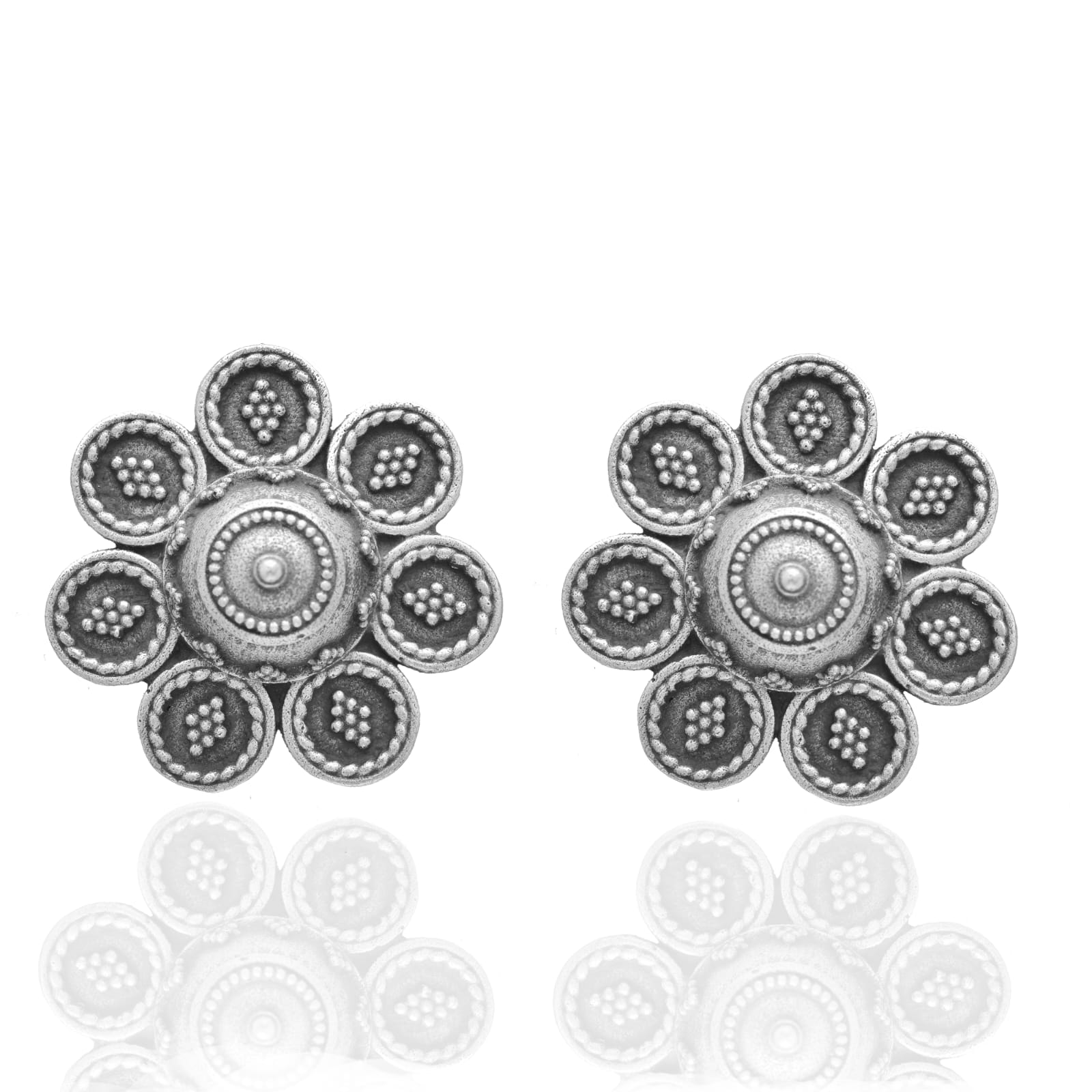 New Stylish Oxidized Gold-Polished Gold Studs Earrings for Womens by House of Ree | Swadesiicart