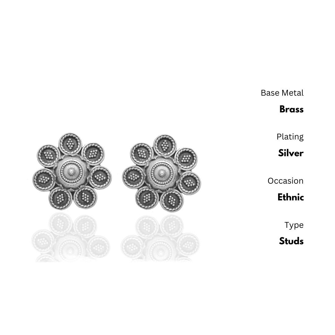 New Stylish Oxidized Gold-Polished Gold Studs Earrings for Womens by House of Ree | Swadesiicart