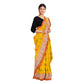 Exclusive Collection 100% Pure Cotton Yellow Tant Saree With Hand Weaving Work - Swadesiicart