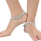 AanyaCentric Silver Plated White Metal Payal Indian Traditional Ethnic Fashion Imitation Jewellery Foot Chain | Swadesiicart
