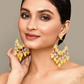 New Stylish Ethnic Partywear Yellow Hoops Kundan Earrings for Womens by House of Ree | Swadesiicart