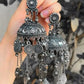 Tehzeeb Creations Women's Black Colour Oxidised Earrings In Jhumki Style | Swadesiicart