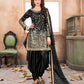 Anaita Black Embroidered Tapeta Silk Salwar Suit