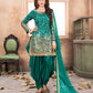 Anaita Teal Embroidered Tapeta Silk Salwar Suit