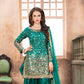 Anaita Teal Embroidered Tapeta Silk Salwar Suit