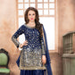 Anaita Navy Blue Embroidered Tapeta Silk Salwar Suit