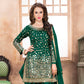 Anaita Dark Green Embroidered Tapeta Silk Salwar Suit