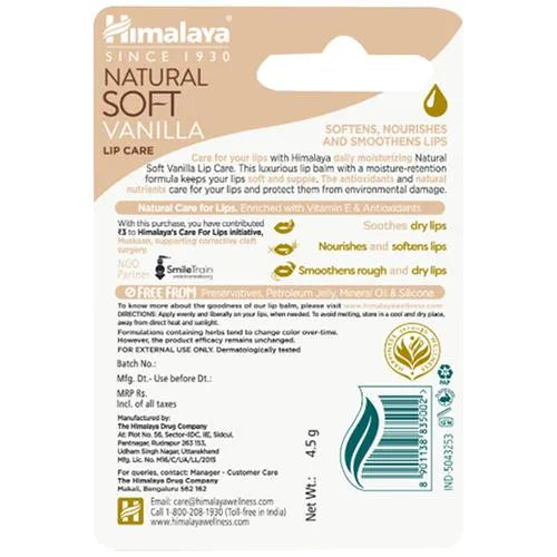 Himalaya Herbals Natural Soft Vanilla Lip Care - Swadesiicart