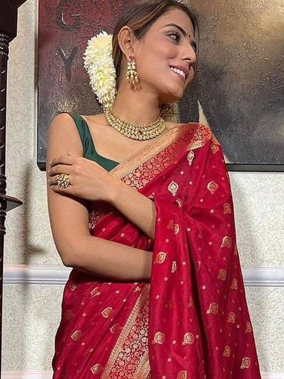Kalini Woven Design Zari Banarasi Saree | Swadesiicart