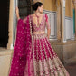 Anaita Magenta Net Lehenga Choli With Stone Embroidery Work