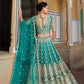 Anaita Turquoise Net Lehenga Choli With Stone Embroidery Work