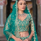 Anaita Turquoise Net Lehenga Choli With Stone Embroidery Work