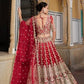 Anaita Red Net Lehenga Choli With Stone Embroidery Work