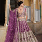 Anaita Purple Net Lehenga Choli With Stone Embroidery Work