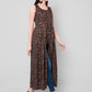 Kalini Women Brown & Black Abstract Print A-Line Kurta - Swadesiicart