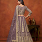 Anaita Purple Embroidered Net Designer Lehenga With Blouse