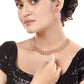 Saraf RS Jewellery Rose Gold-Polished White AD-Studded Handcrafted Jewellery Set - Swadesiicart