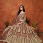 Anaita Brown Embroidered Net Designer Lehenga With Blouse
