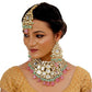 Tehzeeb Creations Back Meenakari Gold-Polished Multicolor Color Tika Earring Jewellery Set Uncut Big Faux Kundan Dibbi Kundan Choker Necklace Set | Swadesiicart