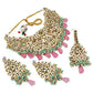 Tehzeeb Creations Back Meenakari Gold-Polished Multicolor Color Tika Earring Jewellery Set Uncut Big Faux Kundan Dibbi Kundan Choker Necklace Set | Swadesiicart