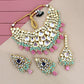 Tehzeeb Creations Back Meenakari Gold-Polished Multicolor Color Tika Earring Jewellery Set Uncut Big Faux Kundan Dibbi Kundan Choker Necklace Set | Swadesiicart