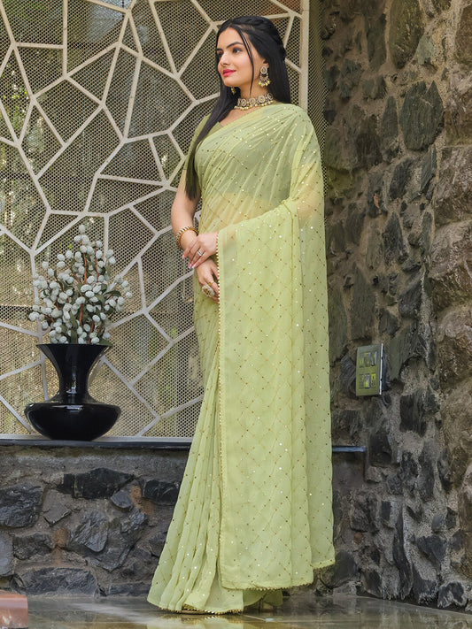 Tikhi Imli Embellished Sequinned Saree | Swadesiicart