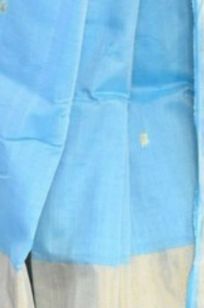 Very Much Indian Handloom Pure Cotton Paithani Peacock Pallu-Sky Blue | Swadesiicart