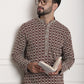 Sojanya Geometric Embroidered Mandarin Collar Kurta | Swadesiicart