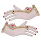 Tehzeeb Creations Designer Magenta Color Gold-Polished Dulhan Choker Bridal Set with sheeshpatti for Girls & Women | Swadesiicart