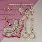 Tehzeeb Creations Designer Magenta Color Gold-Polished Dulhan Choker Bridal Set with sheeshpatti for Girls & Women | Swadesiicart