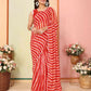 Red Georgette Designer Printed Ready To Wear Saree - Elite | Swadesiicart