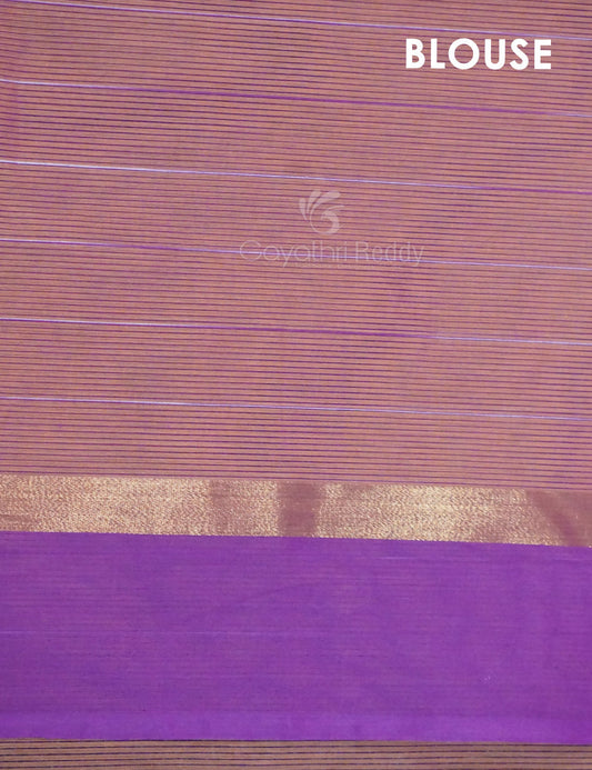 Dual Shade of Orange And Purple Pure Mangalgiri Cotton By Gayathri Reddy Designer Studio | Swadesiicart