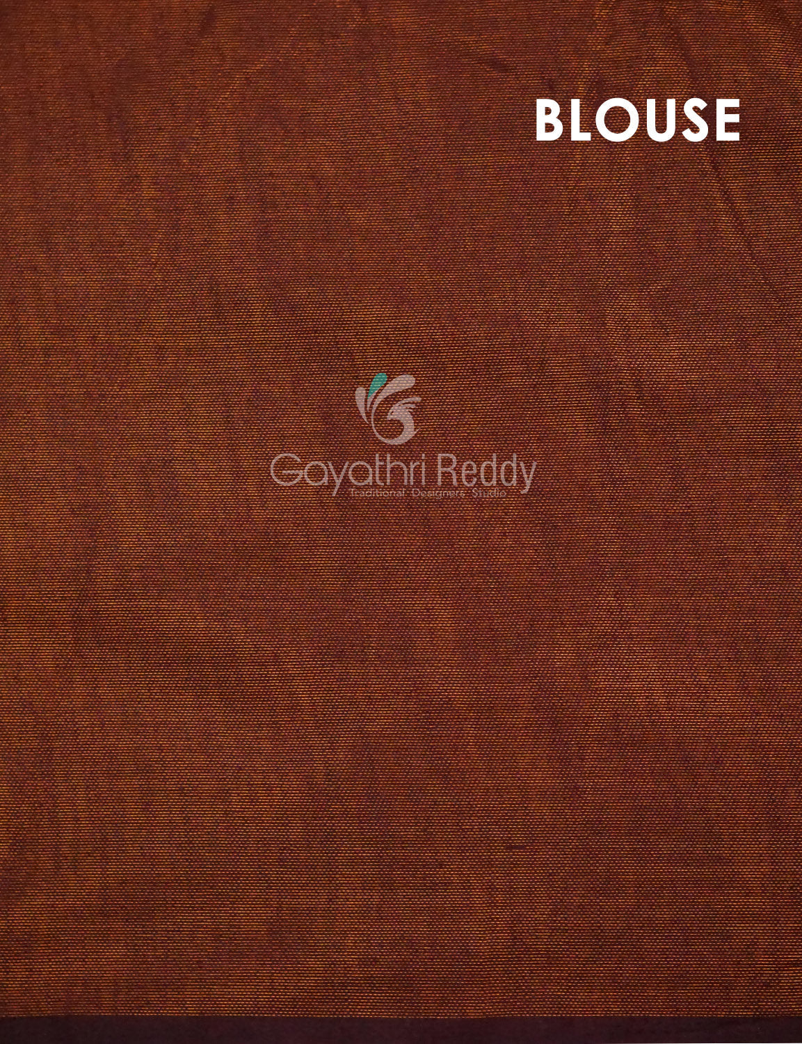 Orange And Henna Brown Colour With Geometrical Print Semi Chanderi Saree. By Gayathri Reddy Designer Studio | Swadesiicart
