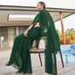 Tikhi Imli Green Gotta Patti Saree With Pleated cape | Swadesiicart