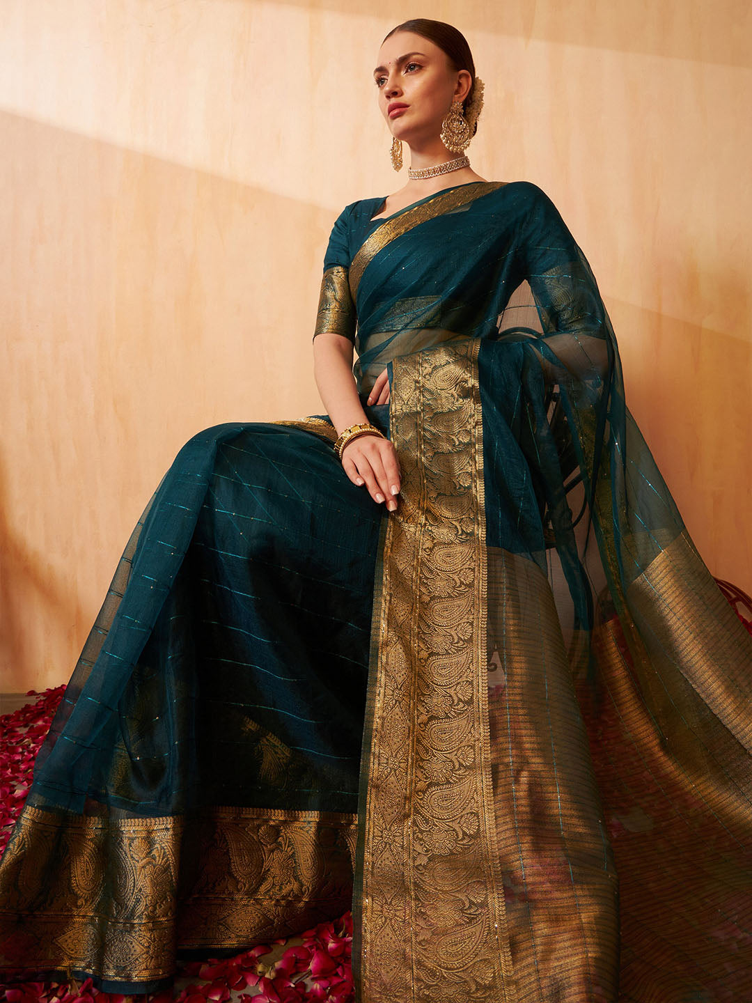 Kalini Woven Design Zari Banarasi Saree | Swadesiicart