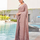 Tikhi Imli satin saree with sequence embroidered blouse | Swadesiicart