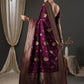 Anouk Purple & Gold-Toned Ethnic Motifs Zari Banarasi Saree | Swadesiicart