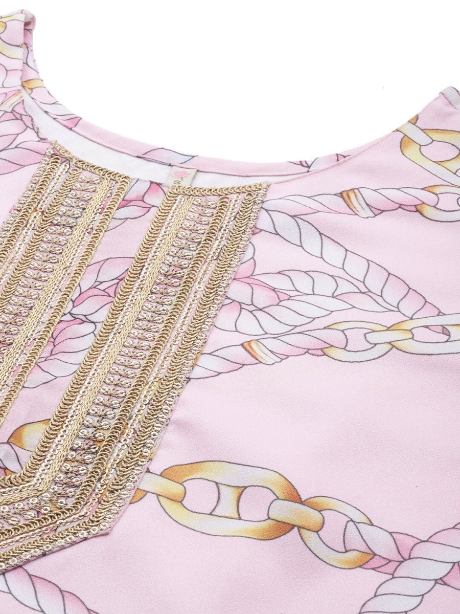 Ahalyaa Women's Traditional Wear Co-ods - Pink - Swadesiicart