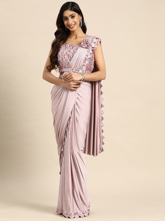 Mitera Embellished Border Ready to Wear Saree | Swadesiicart