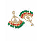 Shoshaa Green Contemporary Kundan Chandbalis Earrings | Swadesiicart