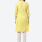 Biba Women Yellow Ethnic Motifs Embroidered Chikankari Kurta | Swadesiicart